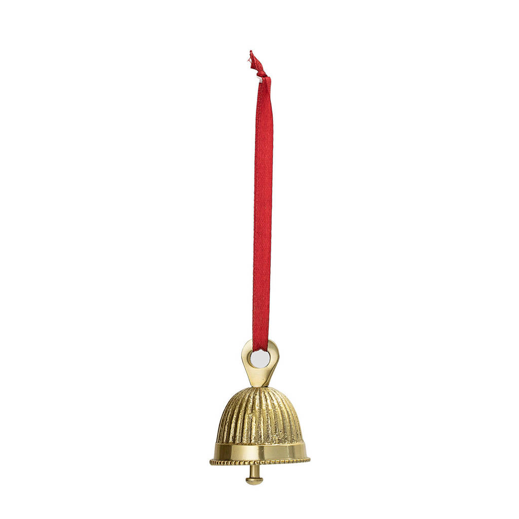 Bloomingville kersthanger bel (Ø5 cm), Goud/rood