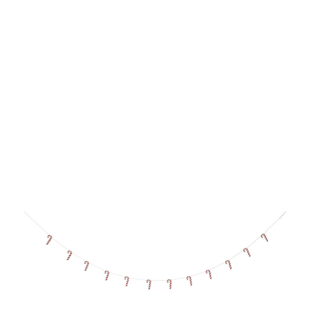 Bloomingville kerstslinger candycane, Wit/rood