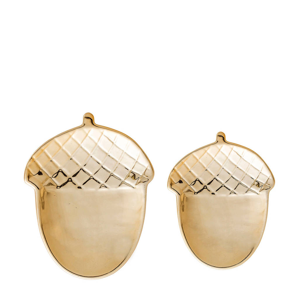 Bloomingville decoratieschaal eikels, Goud