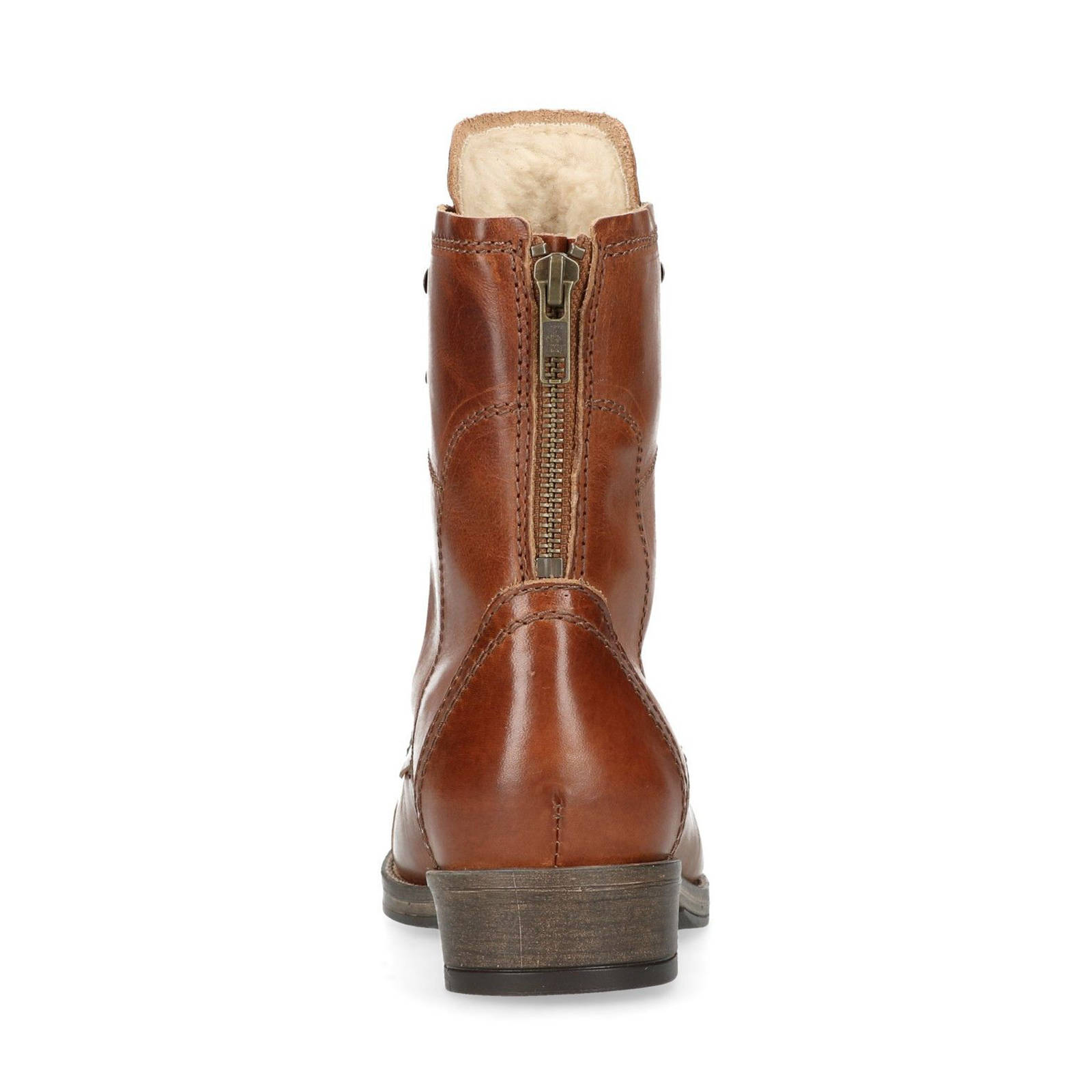 Manfield leren veterboots cognac | wehkamp