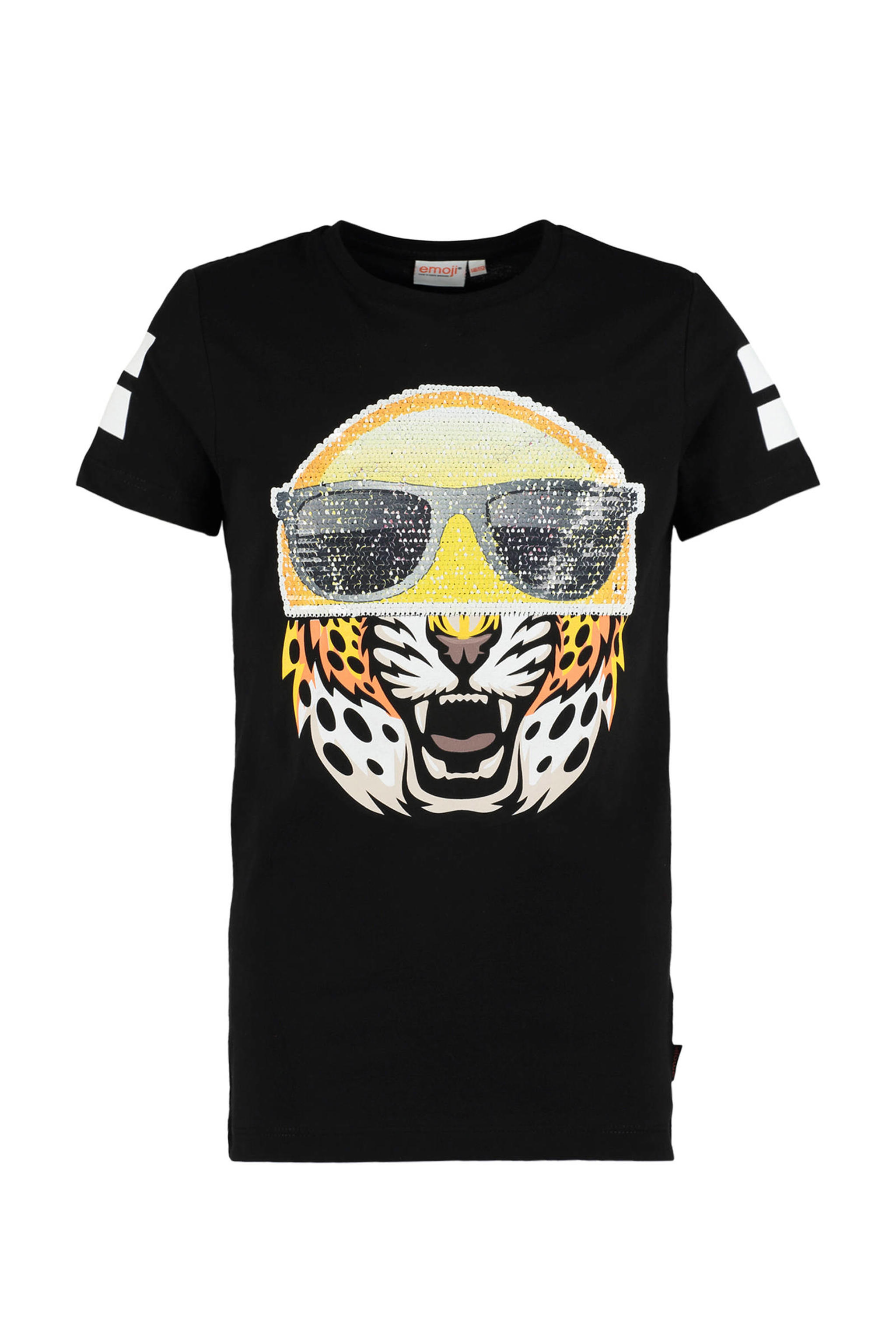 CoolCat Tshirt met magische pailletten zwart wehkamp