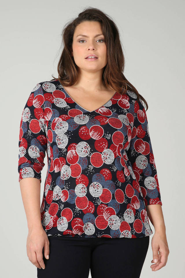 Paprika Tshirt met all over print rood/blauw wehkamp