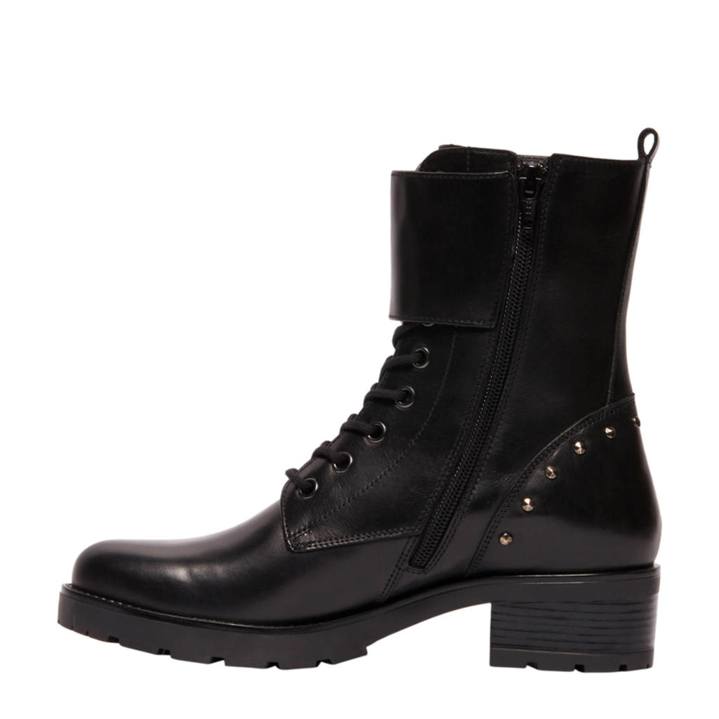 5th Avenue leren bikerboots met studs zwart wehkamp