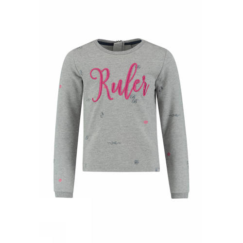 Baker Bridge Sweater Karmen Met Tekst Grijs baker bridge kopen in de aanbieding