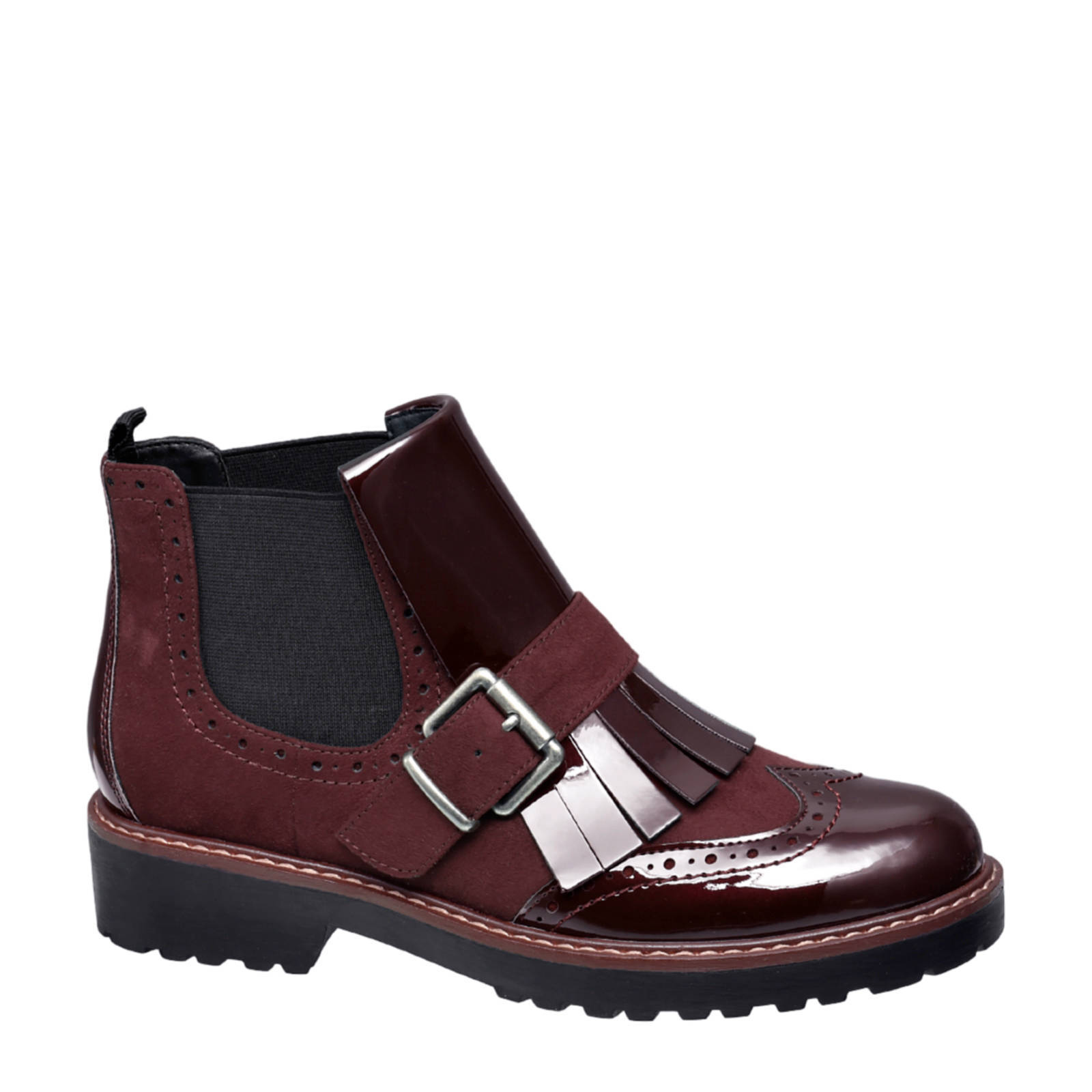 vanHaren Graceland chelsea boots bordeaux rood | wehkamp