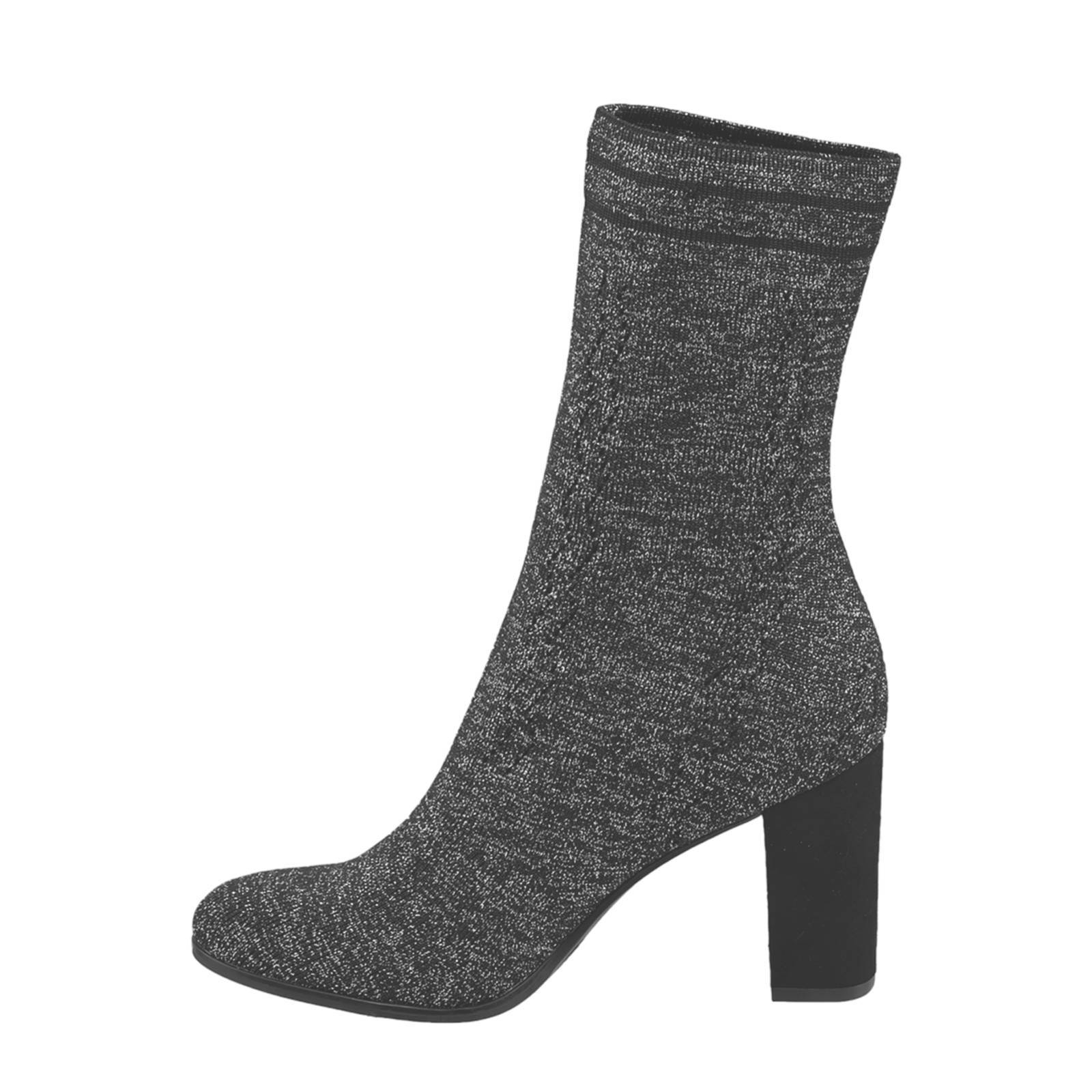vanHaren Graceland sock boots met glitters grijs | wehkamp