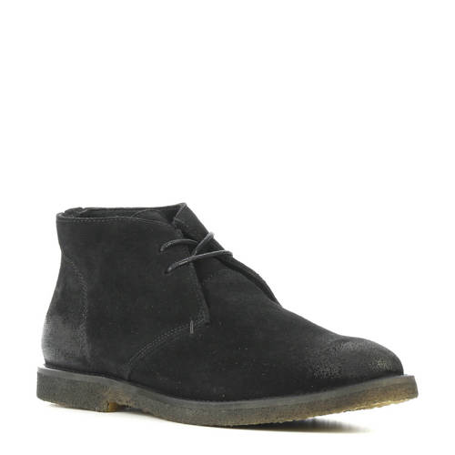 Cashott Suede Veterschoenen Zwart cashott kopen in de aanbieding