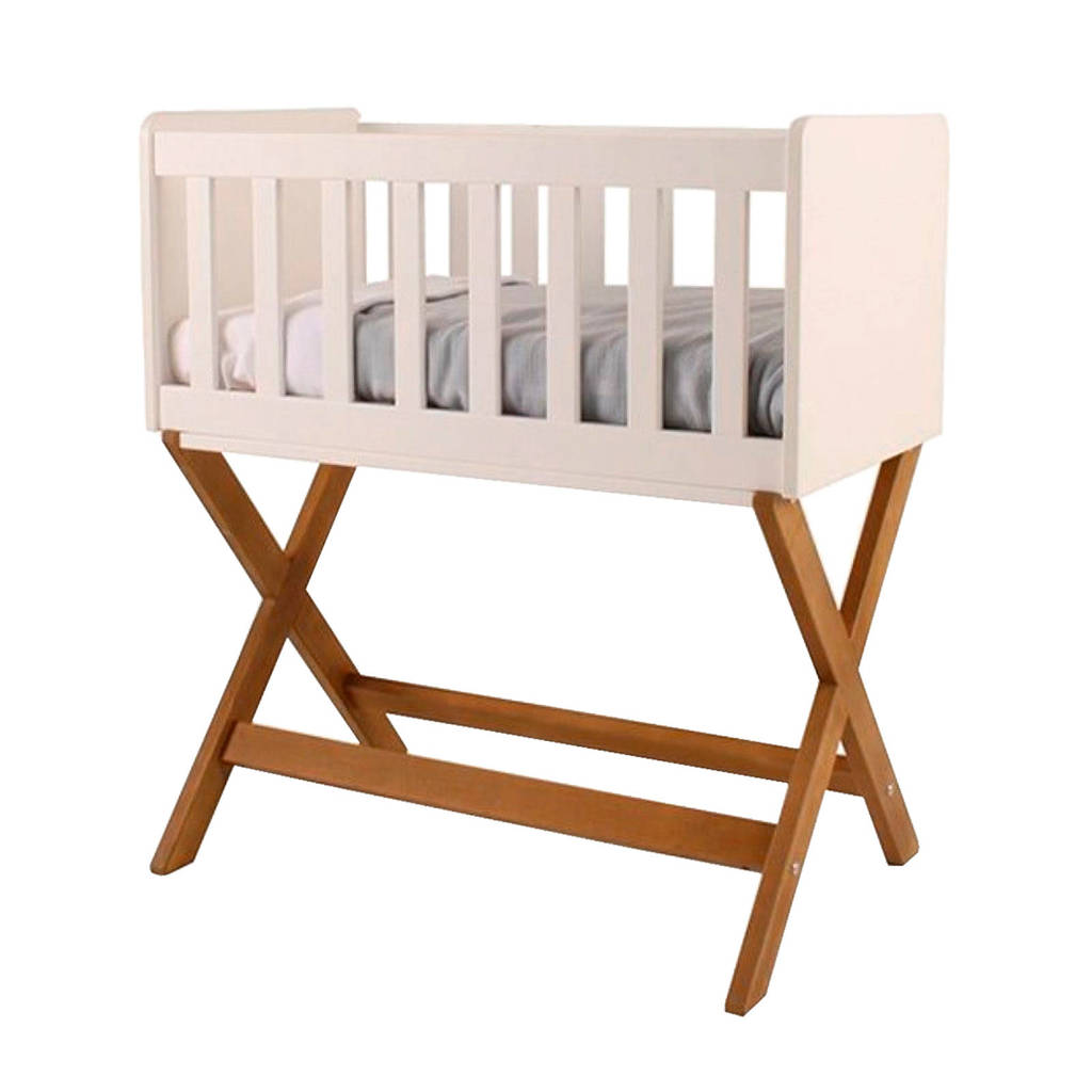 Happy Baby Marken wieg new vintage wit, Wit met grenen poten