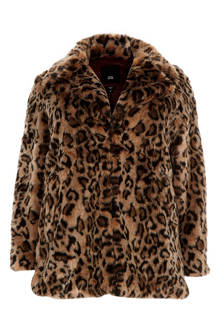 Plus coat met luipaardprint