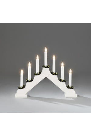 LED kandelaar wit/warmwit - 31x38 cm - 7 L - binnen - met stekker