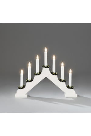 LED kandelaar wit/warmwit - 31x38 cm - 7 L - binnen - met stekker