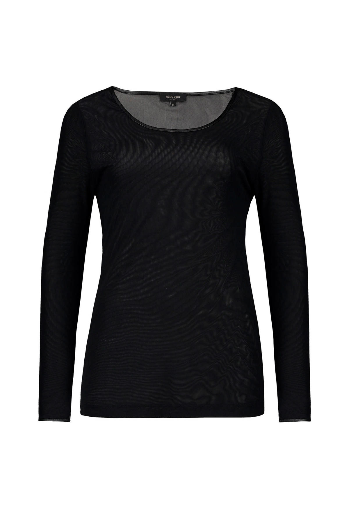 afvoer Meerdere overschrijving Claudia Sträter semi-transparant T-shirt met mesh zwart | wehkamp