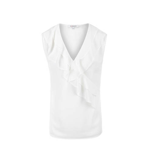 Morgan Top Met Ruches Ecru morgan kopen in de aanbieding Morgan Top Met Ruches Ecru morgan kopen in de aanbieding