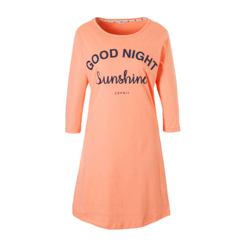 Esprit Women Bodywear Nachthemd Met Tekstopdruk Zalm esprit kopen in de aanbieding