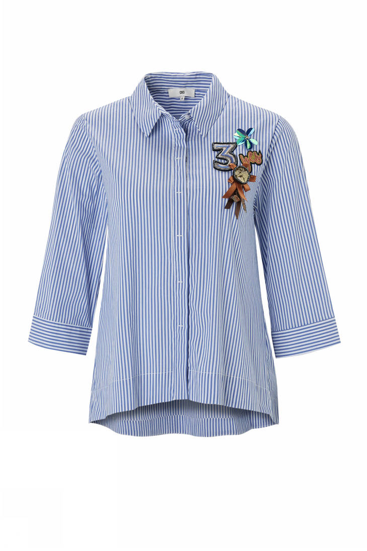 met CKS blouse blauw Mariska broche S7OAaw