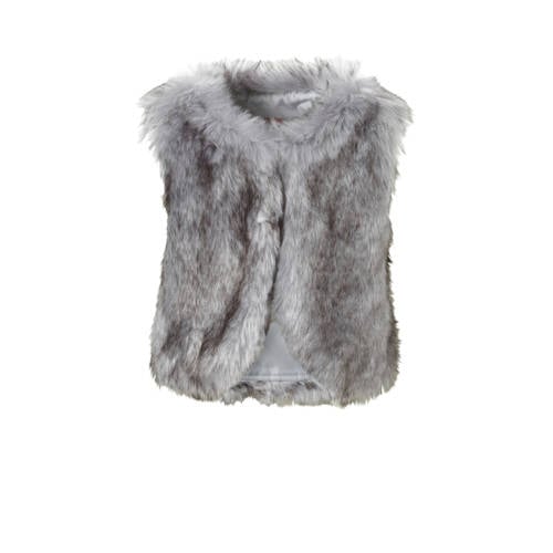 Soliver Gilet Van Imitatiebont Grijs soliver kopen in de aanbieding
