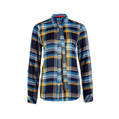 Soliver Geruite Blouse Blauw soliver kopen in de aanbieding