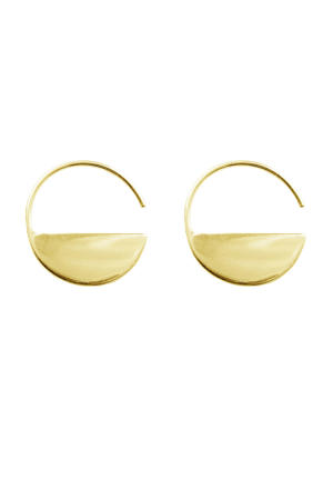 Horizon oorbellen plated gold