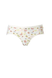 Women Bodywear hipster met vlinder print wit
