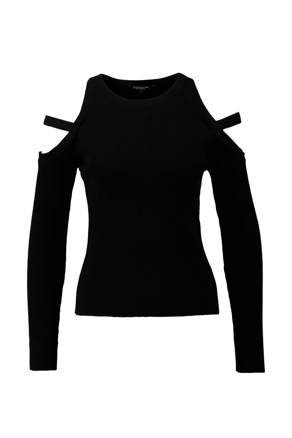 CoolCat open shoulder top zwart | wehkamp CoolCat open shoulder trui | wehkamp