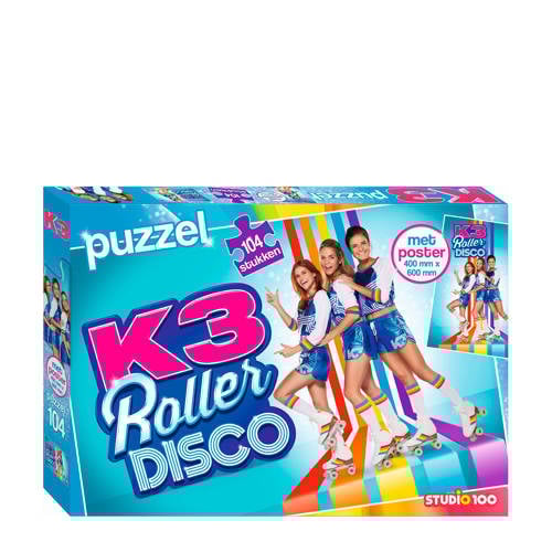 Studio 100 K3 Rollerdisco Met Poster Legpuzzel 104 Stukjes studio 100 kopen in de aanbieding Studio 100 K3 Rollerdisco Met Poster Legpuzzel 104 Stukjes studio 100 kopen in de aanbieding
