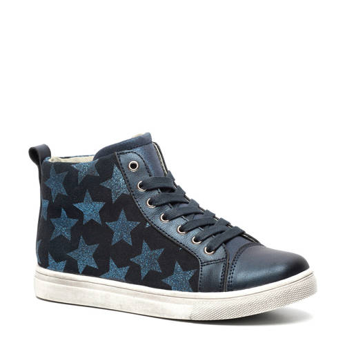 Scapino Twoday Leren Sneakers Met Sterren Donkerblauw scapino kopen in de aanbieding