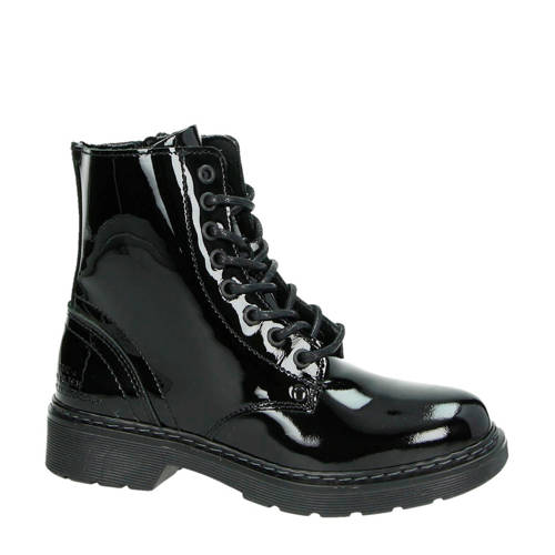 Orange Babies Lakleren Veterboots Zwart orange babies kopen in de aanbieding