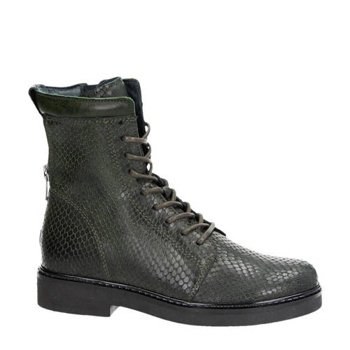 Giga Leren Veterboots Met Reptielenprint giga kopen in de aanbieding