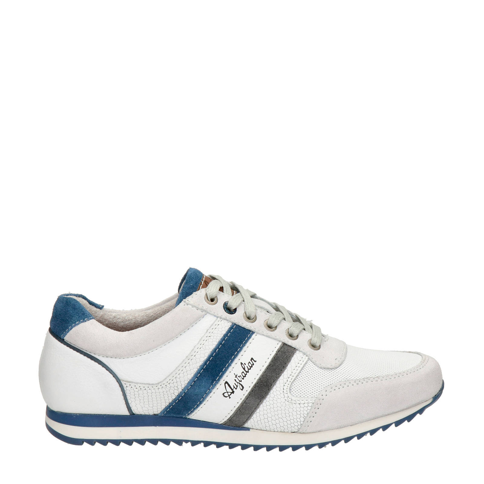 Australian Cornwell leren sneakers met strepen wit | wehkamp