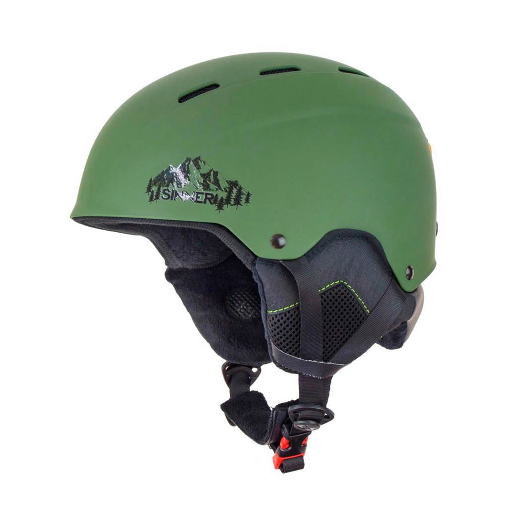 Sinner Jongens/meisjes skihelm Poley groen, Groen/zwart