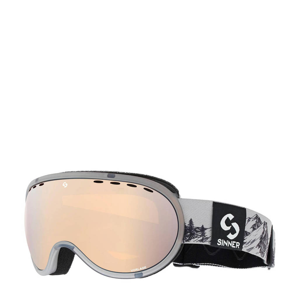 Sinner Unisex skibril Vorlage grijs, Transparant grijs