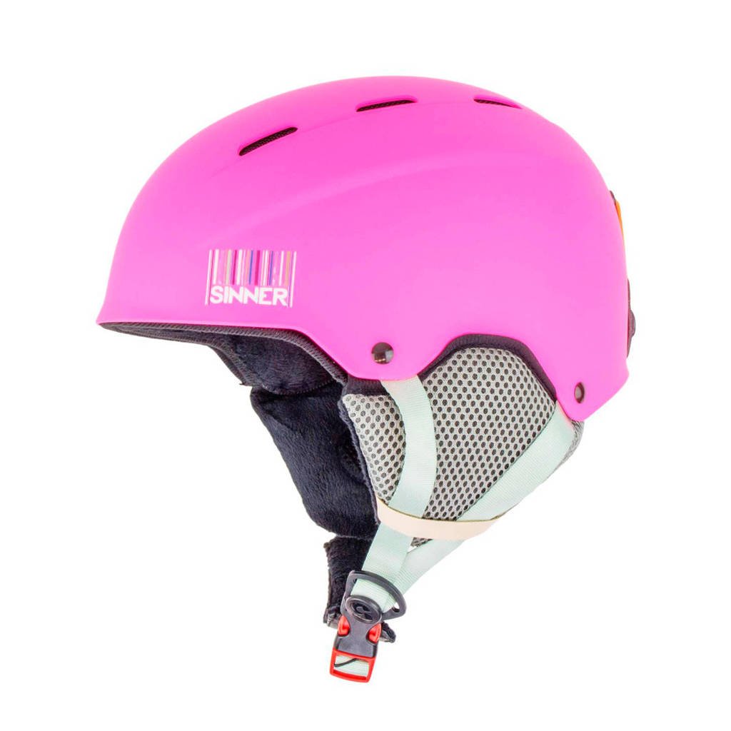 Sinner Jongens/meisjes skihelm Poley roze, Roze/neon roze