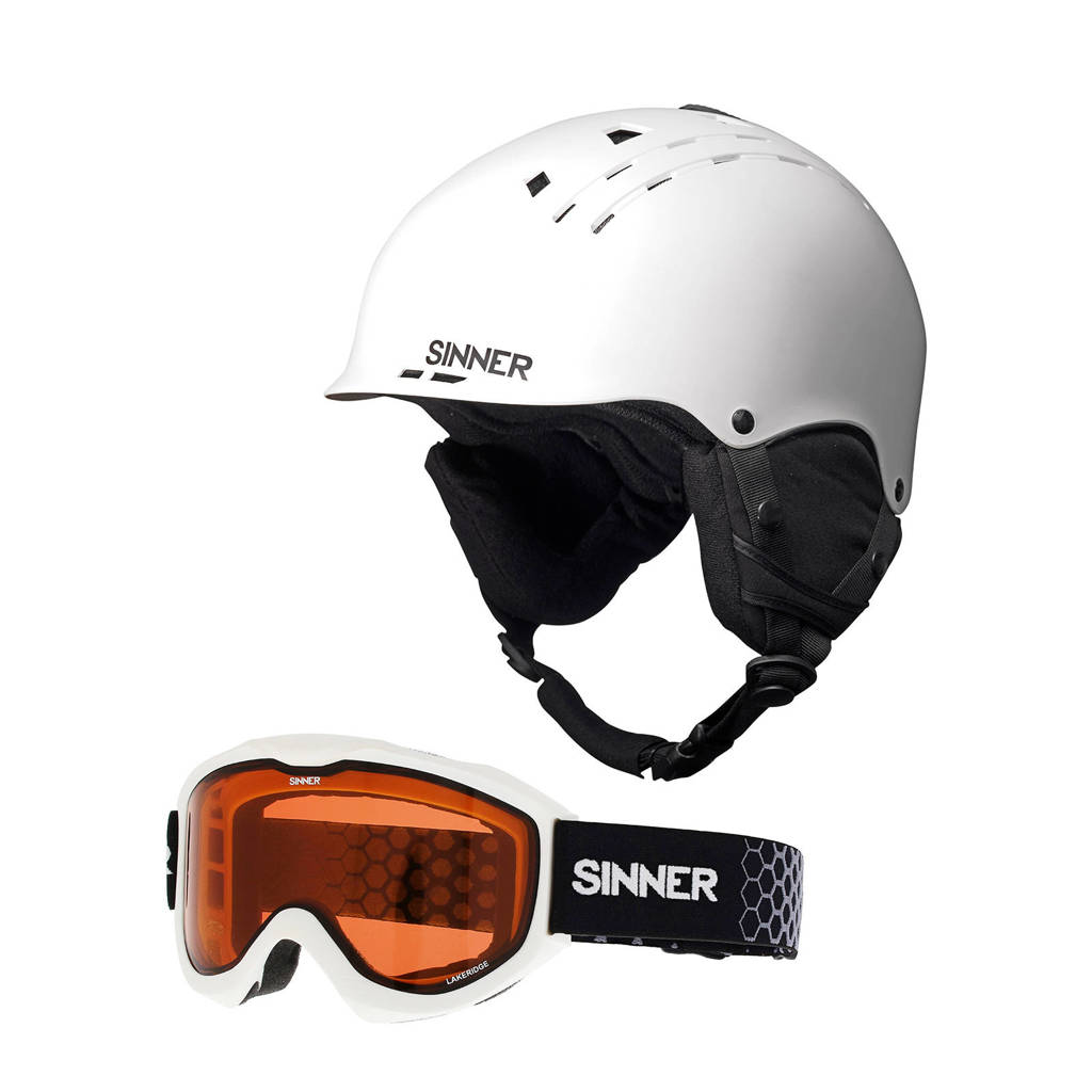 Sinner skihelm+skibril wit, Wit