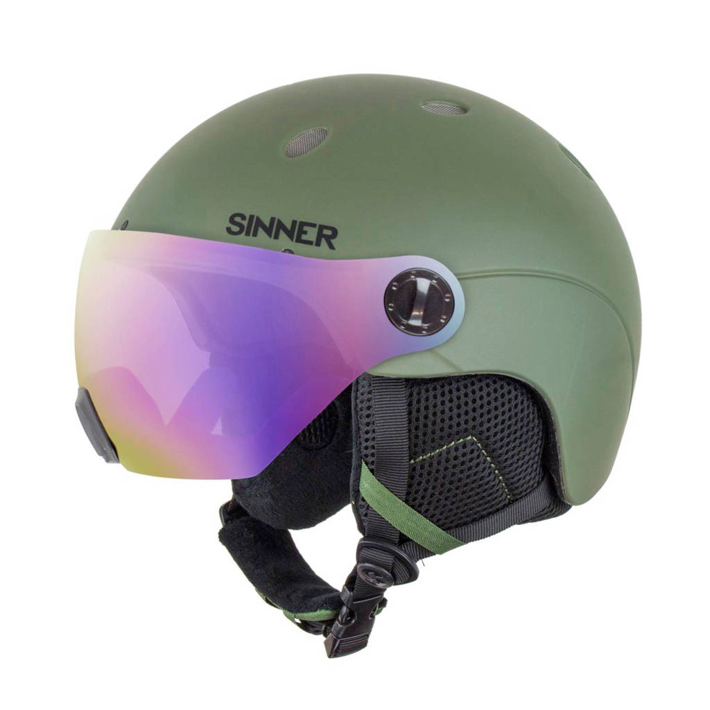 Sinner skihelm Titan Visor Unisex groen, Groen