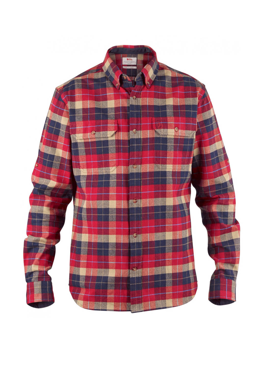 Fjällräven overhemd Skog rood/blauw/camel, Rood/blauw/camel