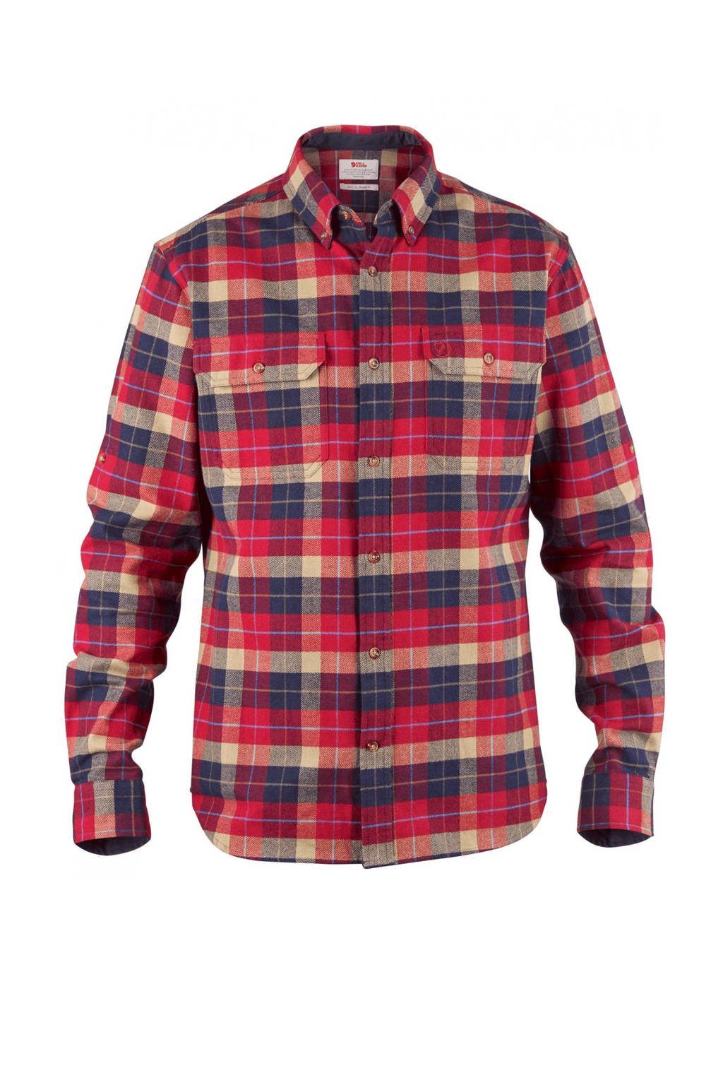 Fjällräven overhemd Skog rood/blauw/camel, Rood/blauw/camel