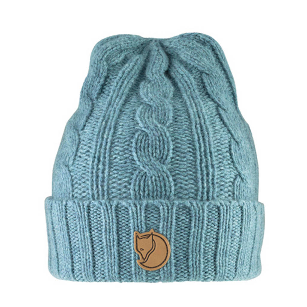 Fjällräven muts met kabelpatroon blauw, Frost Green