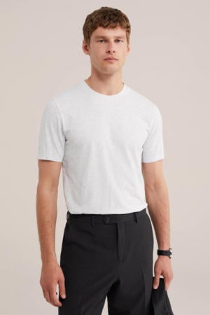 basic slim fit T-shirt white melange