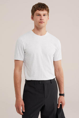 basic slim fit T-shirt white melange