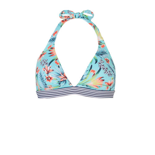 Esprit Women Beach Mix Match Halter Bikinitop In All Over Print Turquoise esprit kopen in de aanbieding