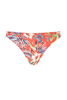 Women Beach bikinibroekje met all over print koraalrood