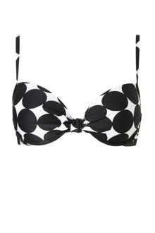 Women Beach beugel bikinitopje in een stippenprint zwart