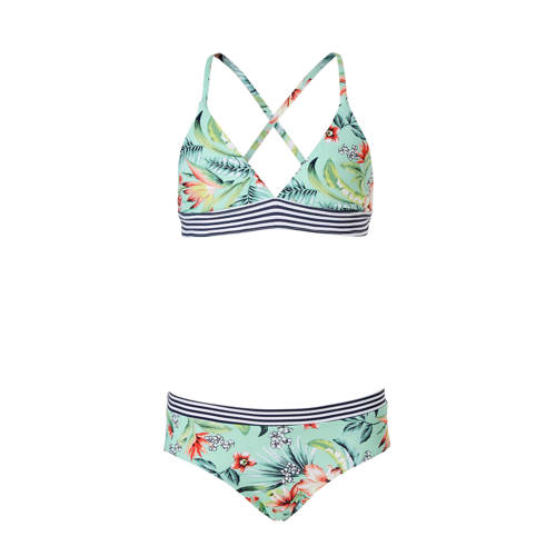 Esprit Kids Beach Triangel Bikini In All Over Print Turquoise esprit kopen in de aanbieding