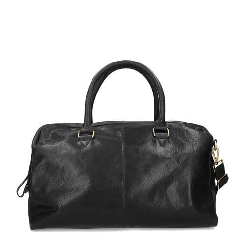 Manfield Leren Weekendtas Zwart manfield kopen in de aanbieding