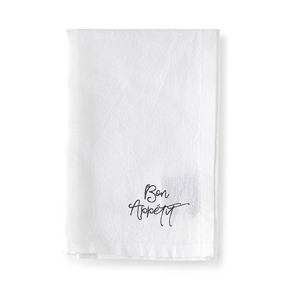 Riviera Maison Bon Appétit servet (45x45 cm), Wit