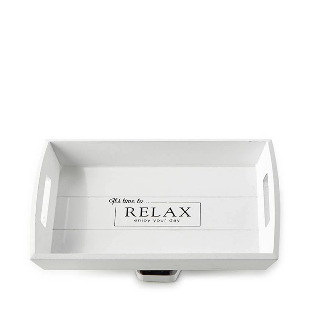 Riviera Maison dienblad (24,5x34,5 cm), Wit/zwart