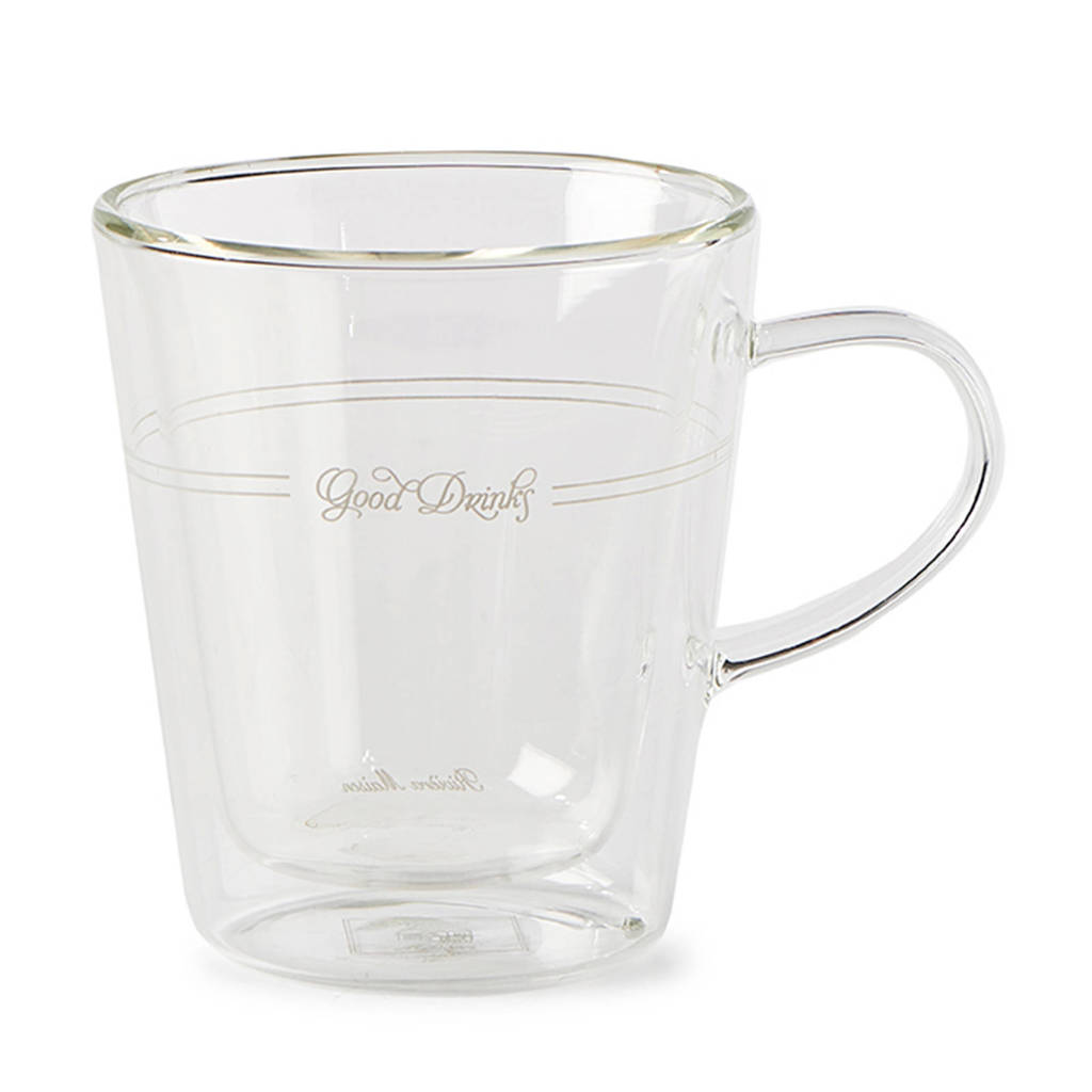 Riviera Maison Good Drinks koffieglas (Ø6 cm), Transparant