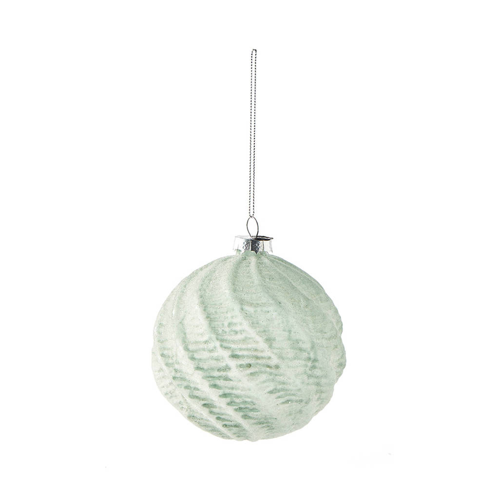 Riviera Maison kerstbal Vermont Swirl (Ø10cm), Groen