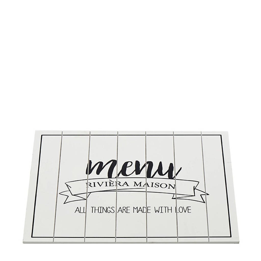 Riviera Maison Made With Love placemat (30x40 cm), Wit/zwart