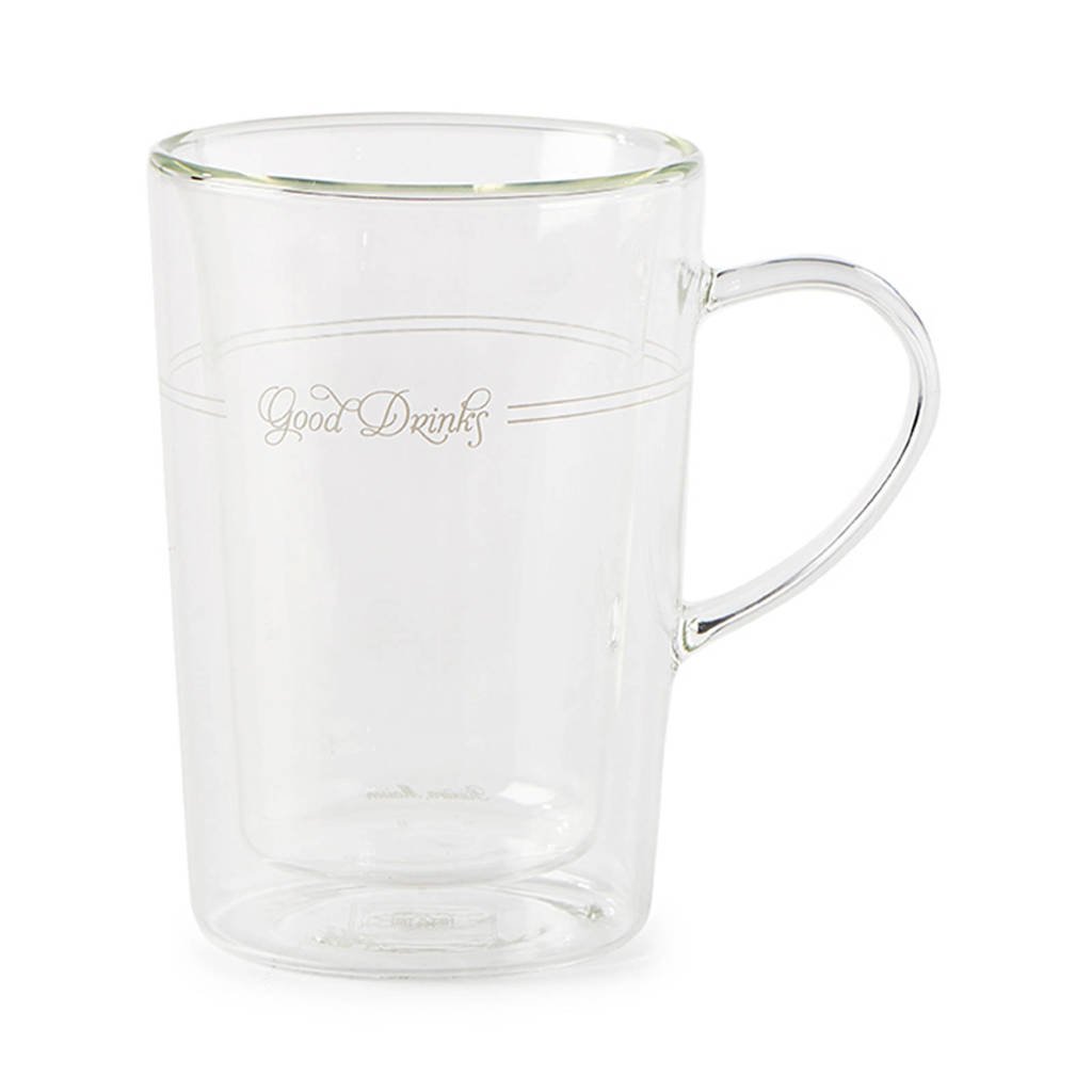Riviera Maison Good Drinks koffieglas (Ø6,5 cm), Transparant